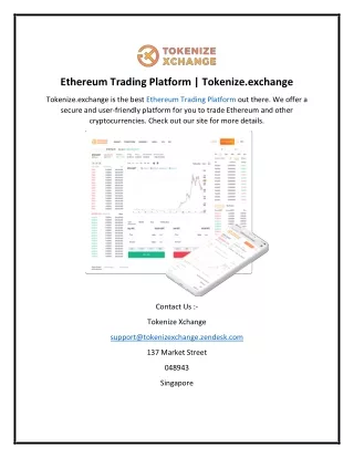 ethereum trading platform tokenize exchange