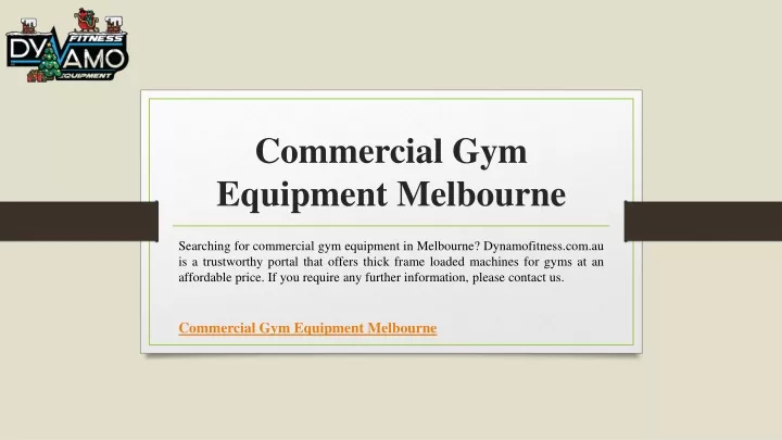 commercial gym equipment melbourne