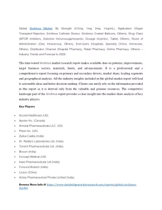 global sirolimus market by strength