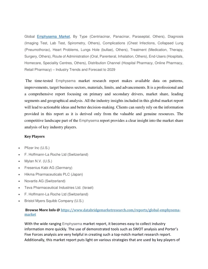 global emphysema market by type centriacinar