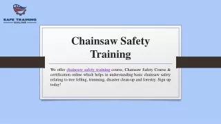 chainsaw safety training