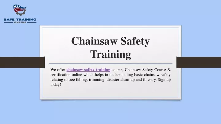 chainsaw safety training