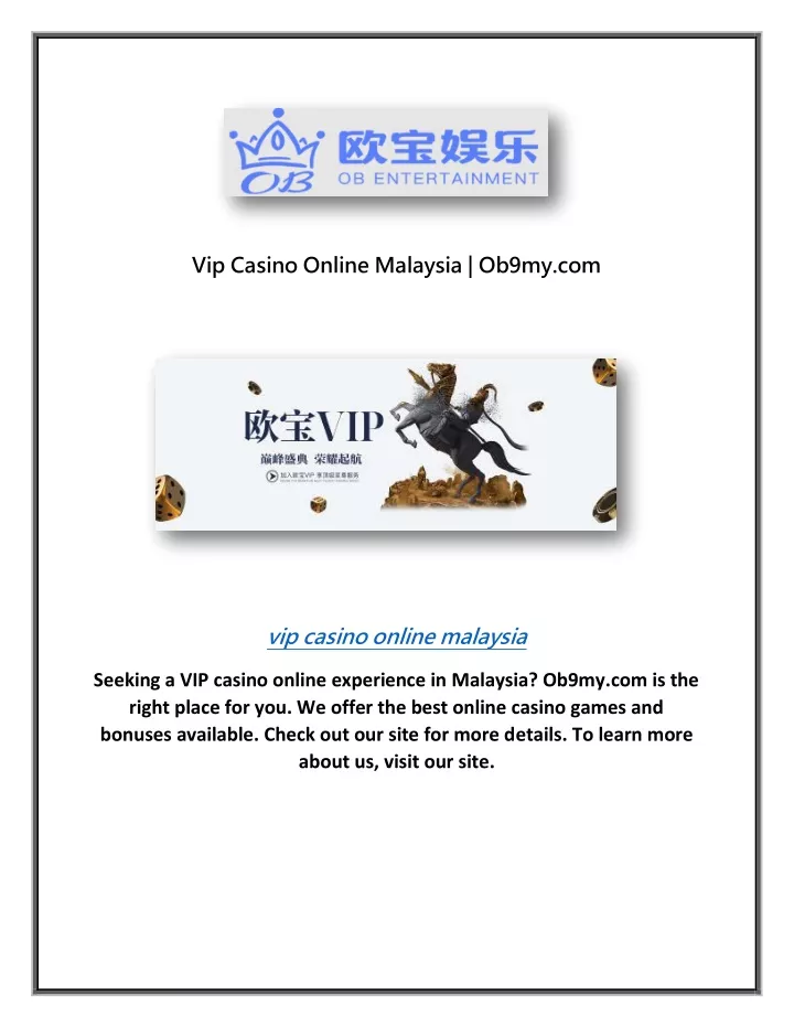 vip casino online malaysia ob9my com