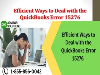 efficient ways to deal with the quickbooks error 15276