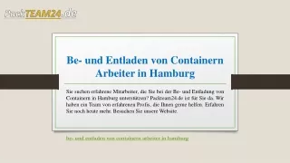 Be- und Entladen von Containern Arbeiter in Hamburg | Packteam24.de