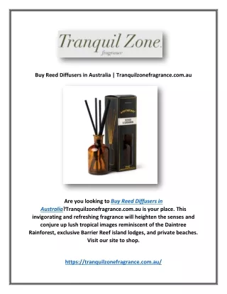 Buy Reed Diffusers in Australia | Tranquilzonefragrance.com.au