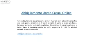 Abbigliamento Uomo Casual Online  Vivesto.it
