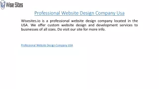 Professional Website Design Company Usa  Wisesites.io