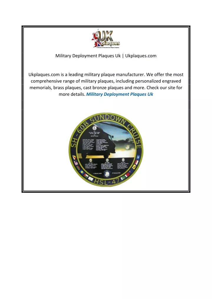 military deployment plaques uk ukplaques com
