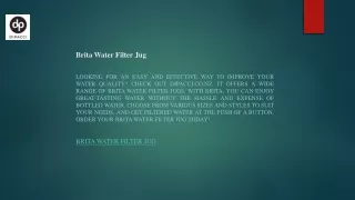 Brita Water Filter Jug  Dipacci.co.nz
