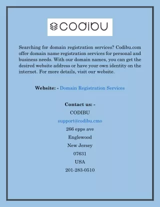 Domain Registration Services  Codibu.com