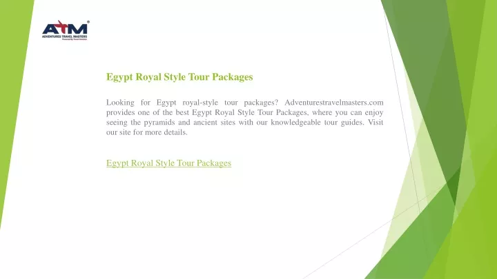 egypt royal style tour packages