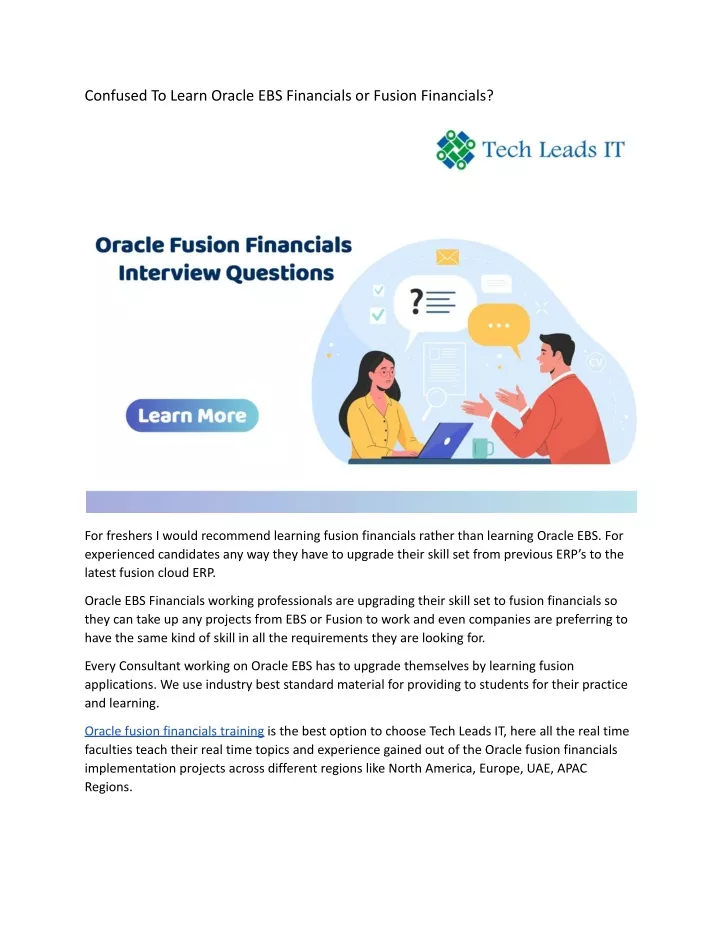 confused to learn oracle ebs financials or fusion