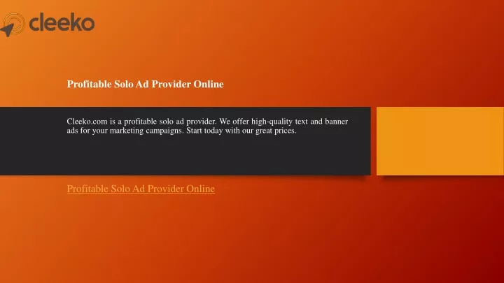 profitable solo ad provider online