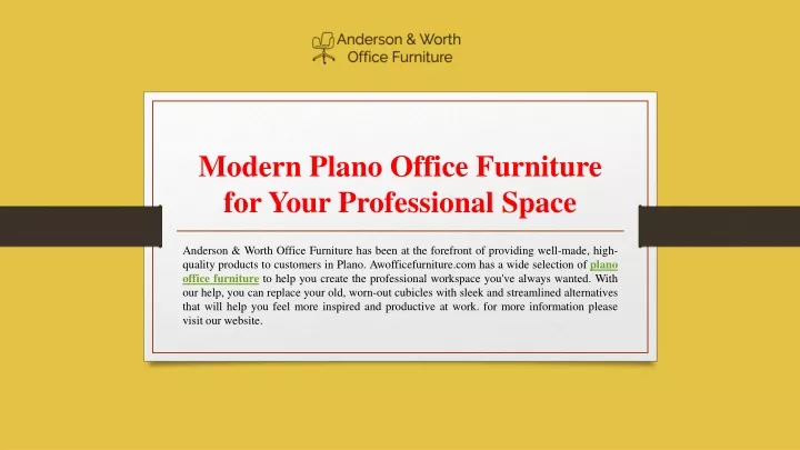 modern plano office furniture for your professional space