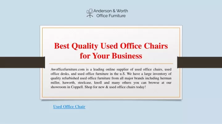 best quality used office chairs for your business