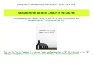 [READ] Unpacking the Debate Gender in the Church PDF - KINDLE - EPUB - MOBI