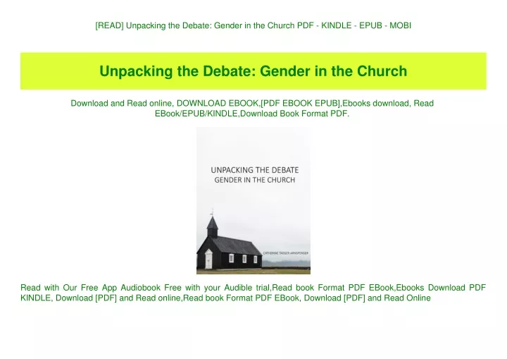 read unpacking the debate gender in the church