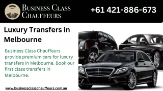 Luxury Transfers in Melbourne