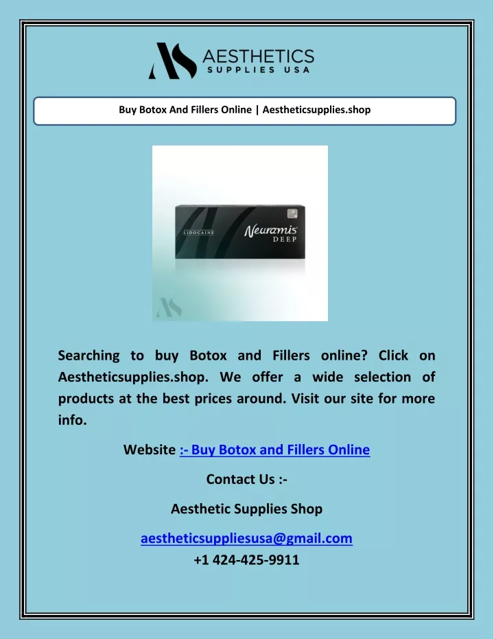 buy botox and fillers online aestheticsupplies