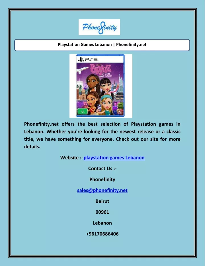 playstation games lebanon phonefinity net