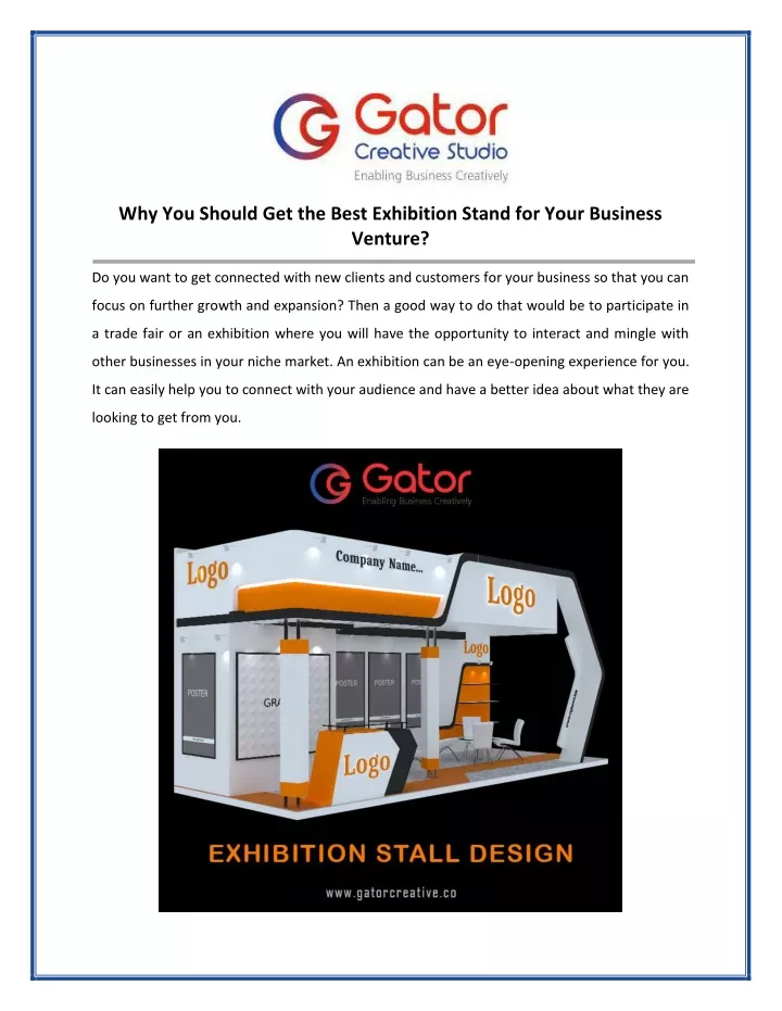 why you should get the best exhibition stand