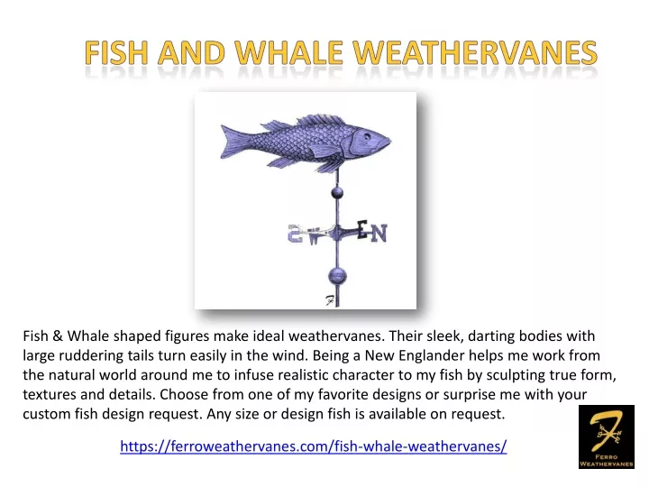 fish whale shaped figures make ideal weathervanes