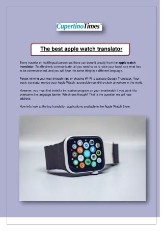 The best apple watch translator