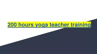 200 hours yoga teacher training