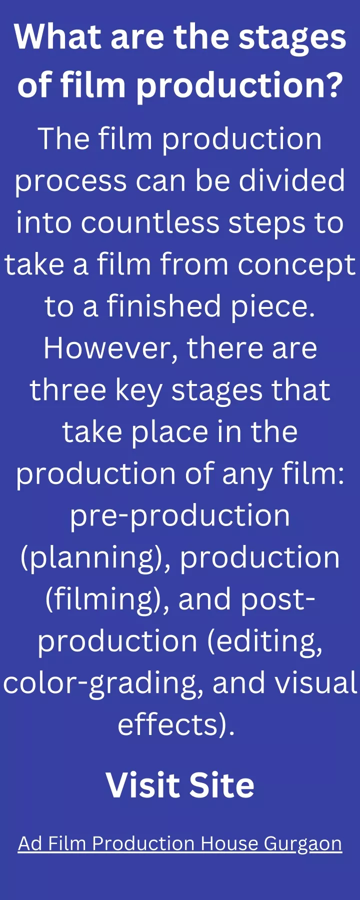 what are the stages of film production the film
