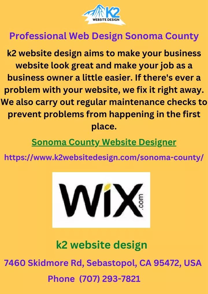 professional web design sonoma county