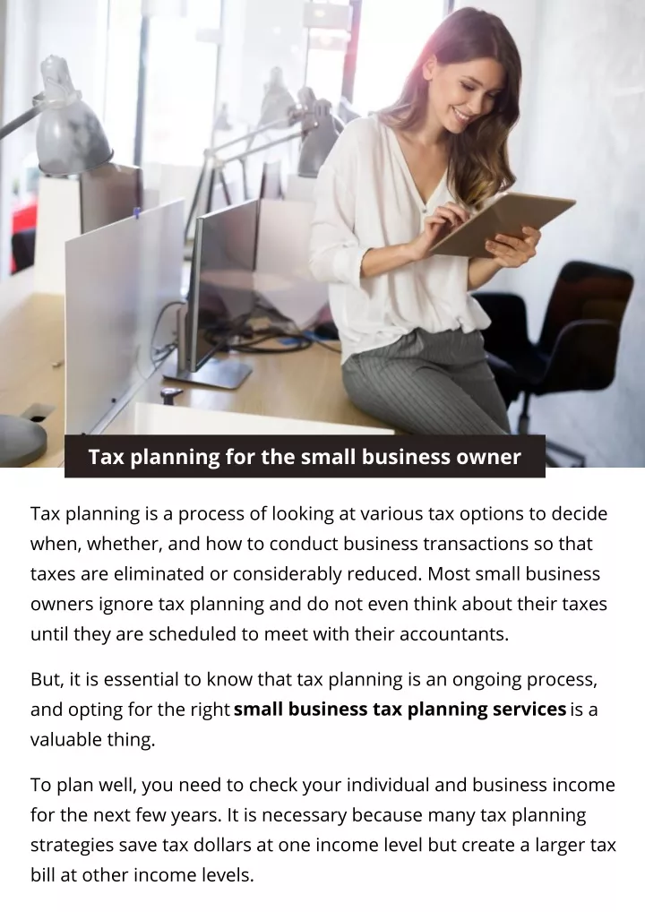 tax planning for the small business owner