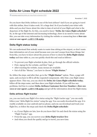 Delta Air Lines flight schedule 2022