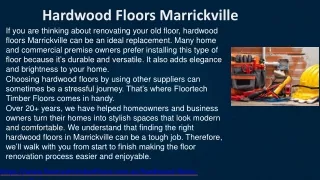 Hardwood Floors Marrickville