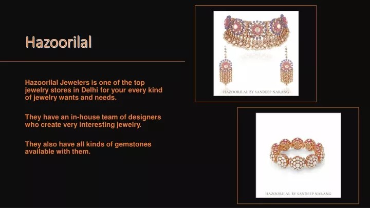 hazoorilal jewelers is one of the top jewelry