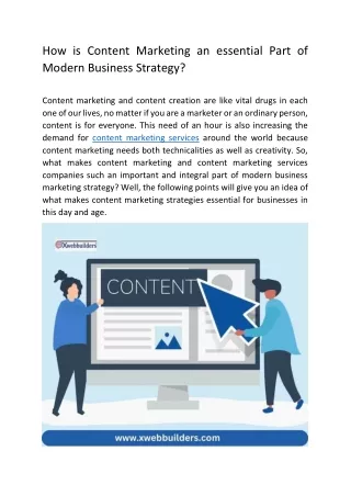 How is Content Marketing an essential Part of Modern Business Strategy