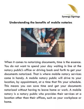 Understanding the benefits of mobile notaries