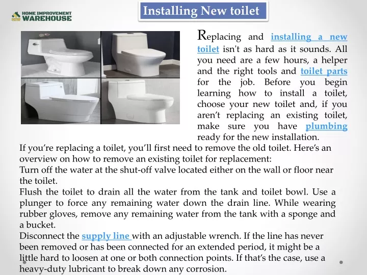 installing new toilet