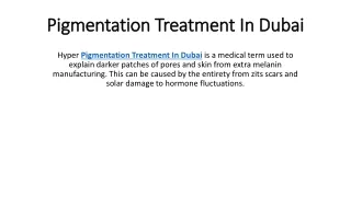 pigmentation treatment in dubai