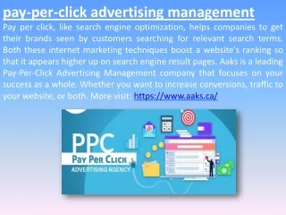 pay per click advertising management