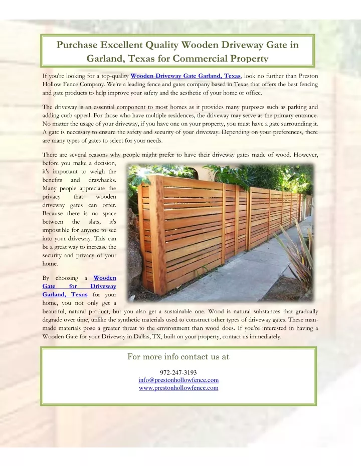 purchase excellent quality wooden driveway gate