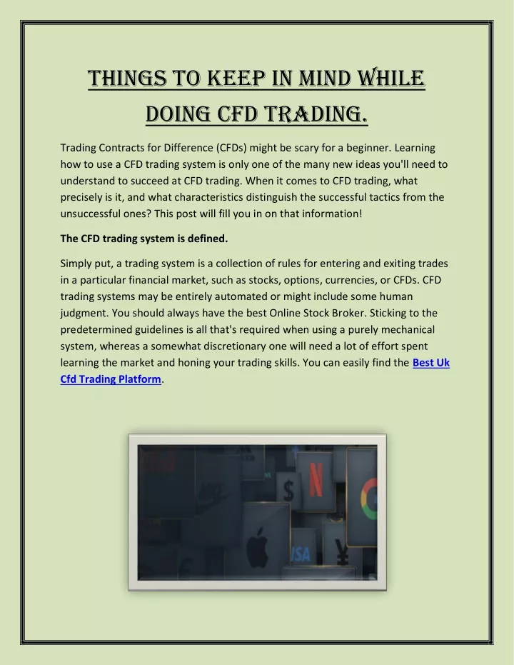 things to keep in mind while doing cfd trading