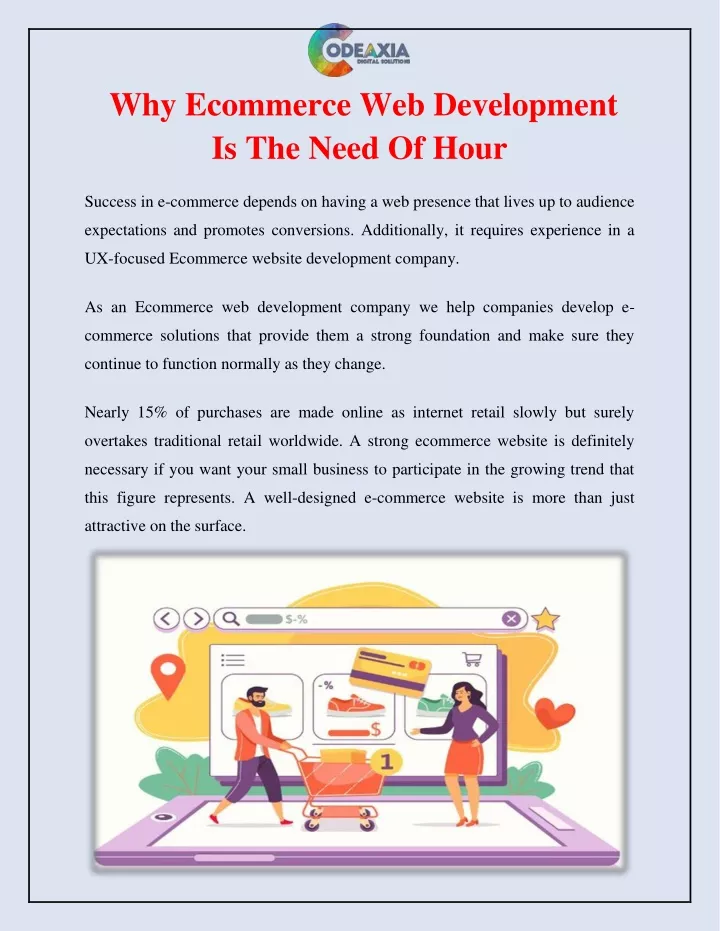 why ecommerce web development is the need of hour