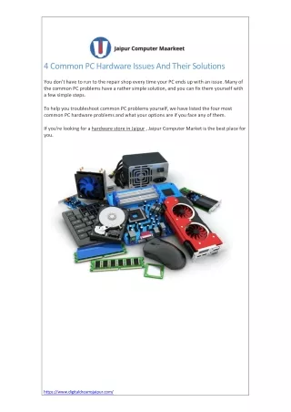 4 common pc hardware issues and their solutions