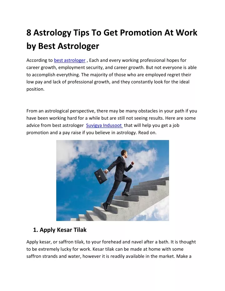 8 astrology tips to get promotion at work by best