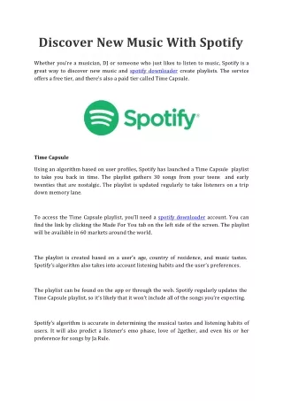 Discover New Music With Spotify