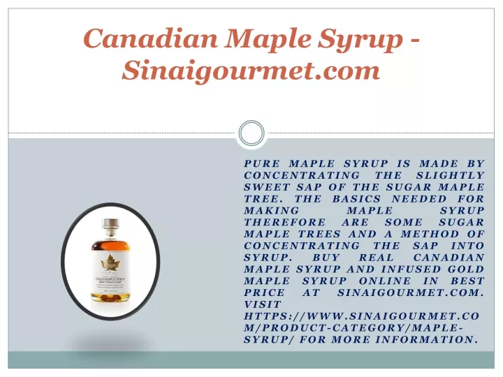 canadian maple syrup sinaigourmet com