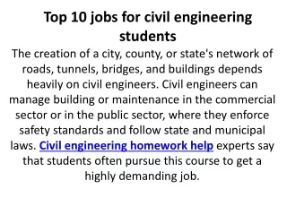 Top 10 jobs for civil engineering students