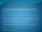 A Cheap Car Rental - slide 1