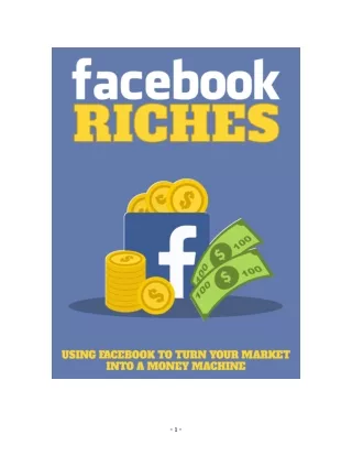Using Facebook to Turn Your Market into a Money Machine